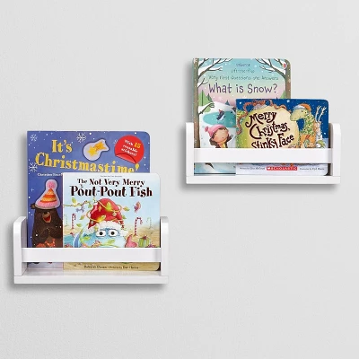 2pk Kids' 10" Floating Wall Mount Bookshelf Set White - RiverRidge Home 9 2pk Kids' 10" Floating Wall Mount Bookshelf Set White - RiverRidge Home - Image 9